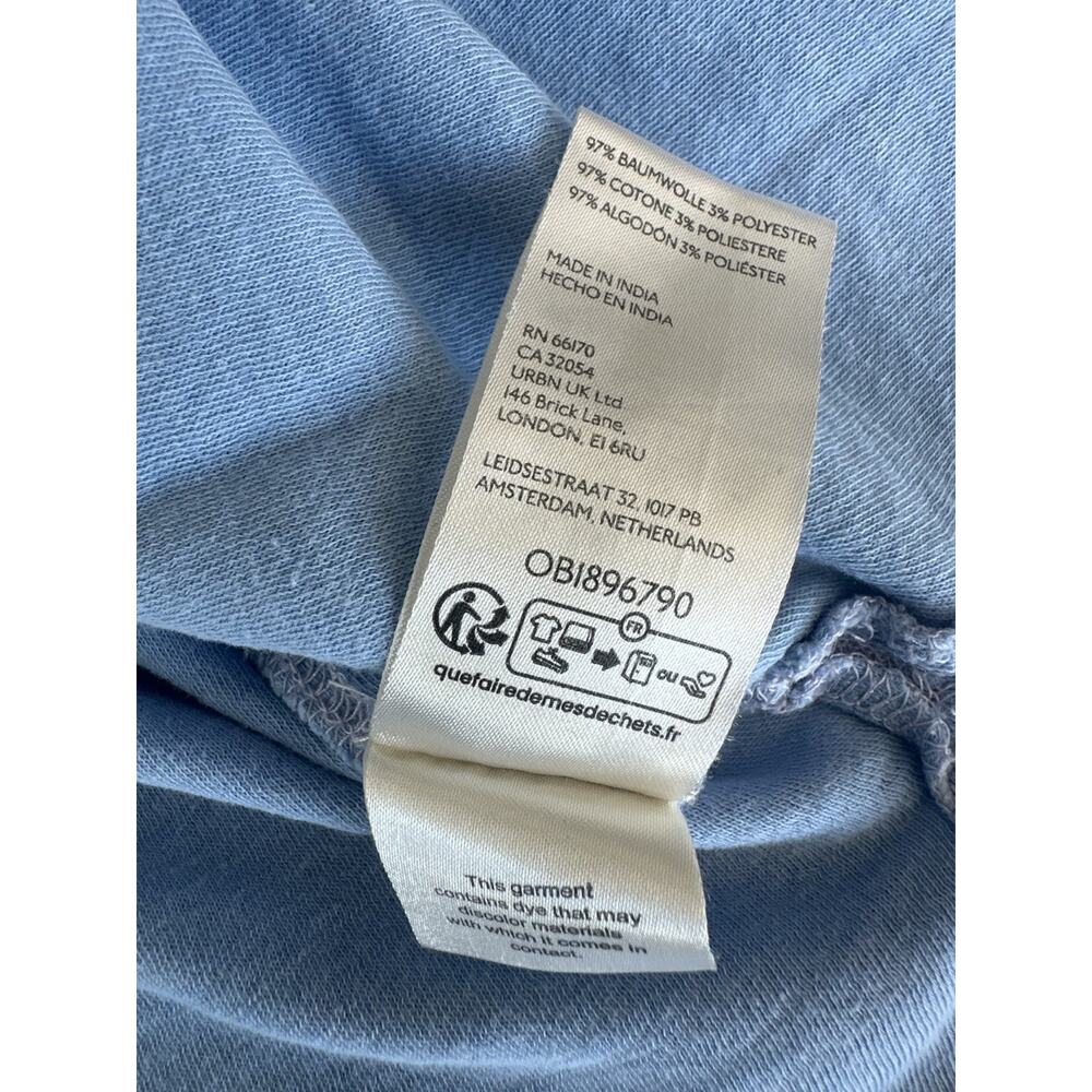 Free People We The Free Light Boho Blue Oversized Slouchy Relaxed Top Sz L - Picture 5 of 8